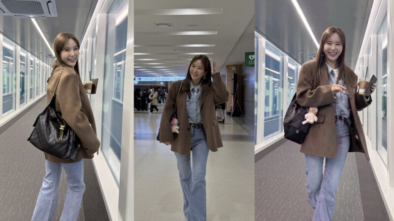 チャン・ヨンラン(47歳)、ブラウンジャケット+デニムの組み合わせ...クアンク空港ルックを完成させる