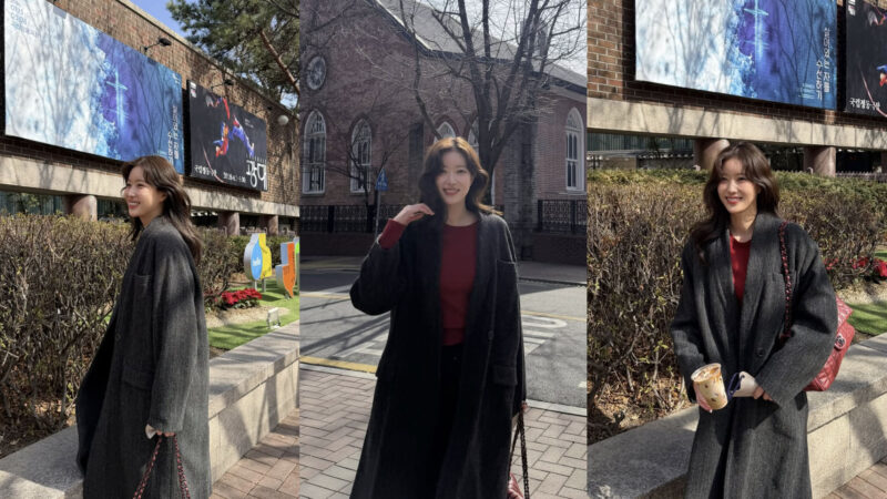 イム・スヒャン、赤いニットにロングコートを合わせ...おしゃれな公演観覧ファッション