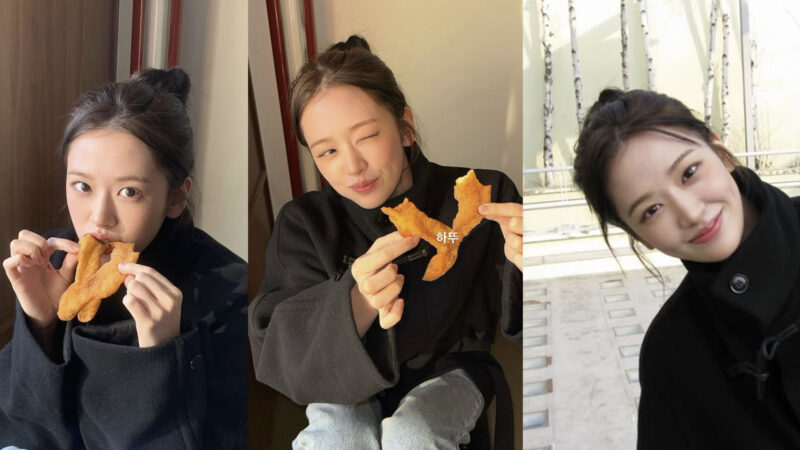 アン・ユジン、一口食べてウィンク…可愛さ爆発で「心臓を射抜く」