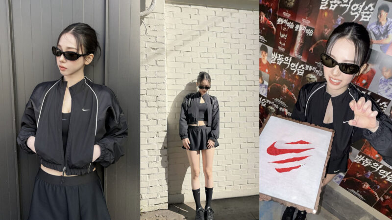 カリーナ、「ガオー」ポーズもクールに…オールブラックコーデで「プロポーションが桁外れ」