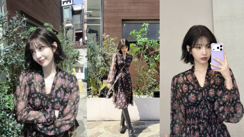 ジョイ、フラワー柄のワンピースにショートヘアまで…春の雰囲気を「完璧に演出」