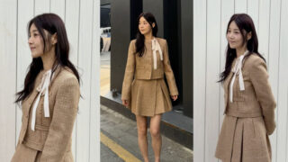 ハン・ジヘ（41歳）、ツイードのセットアップにリボンのアクセントまで…上品＋キュートな「完璧」なスタイル