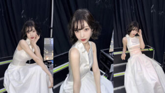 ジョイ、ショートヘアのウェーブ＋ホワイトドレス…「人形のようなビジュアル」が注目を集める