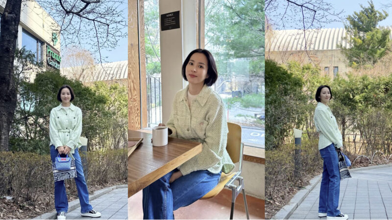 ハン・ヘジン（44歳）、薄緑のジャケットにジーンズ…春のように爽やかな雰囲気