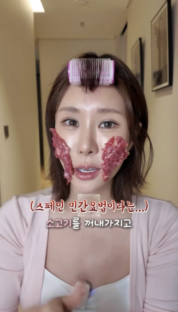 「食べるのではなく肌に？タレントのジュニ、スペイン時代の『牛肉パック』の思い出を振り返る」