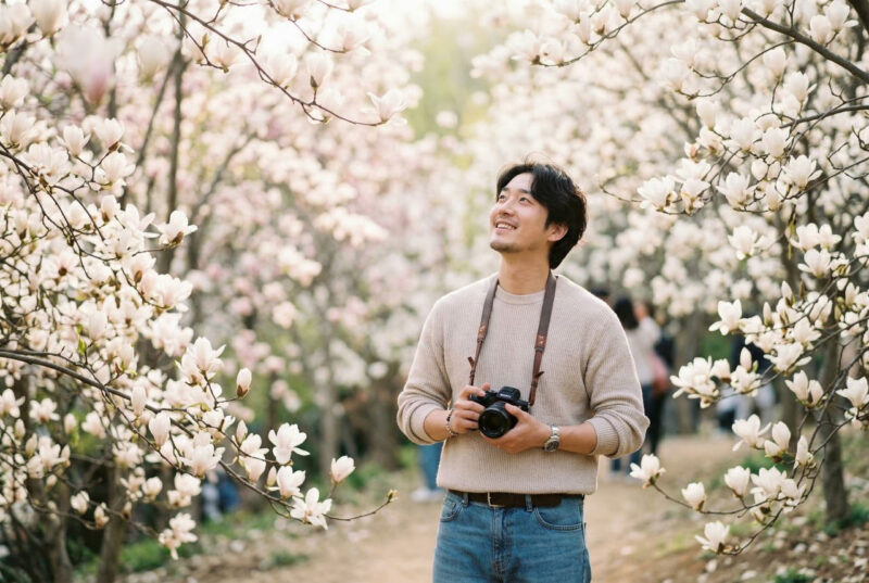 「今週行かなければ、また1年待たなければなりません」桜よりも貴重な「純白の女王」、金海のモクレンの森