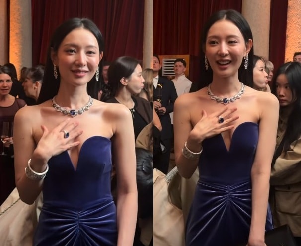 「痩せすぎ」キム・ジウォン、肌見せドレスから透けて見える「骨と皮だけ」の体型