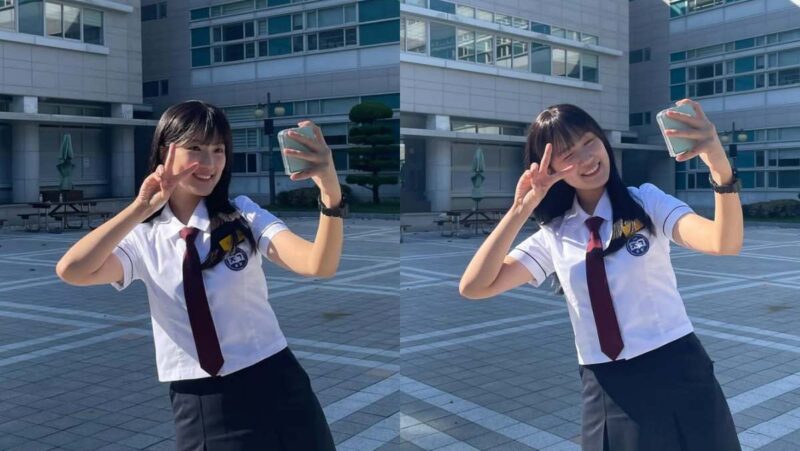 制服を着ただけで、まさに初恋級美貌の女優が大ヒットを飛ばす。