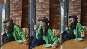 チェ・ジウ(50歳)、緑のカーディガンを着ただけなのに...春の感性が「爆発」。