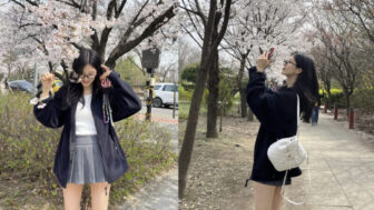 ソヒョン、桜並木で魅せる「清純の極み」春の装い