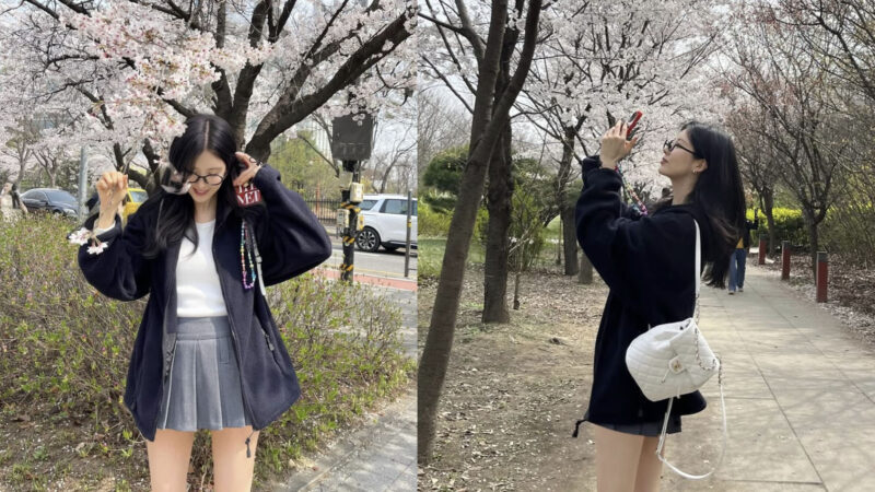 ソヒョン、桜並木で魅せる「清純の極み」春の装い