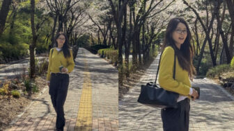 チェ・ジョンアン（48）、両親と桜デート「パパママと春のお出かけ」