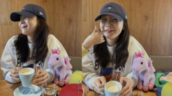 チェ・ジウ（50）、娘とのカフェデートで「ママの顔」　口元に泡をつけたキュートな姿も公開