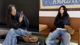 イ・チョンア（41）、ブラックのハーフジップ×デニムで魅せる「究極のこなれ感」