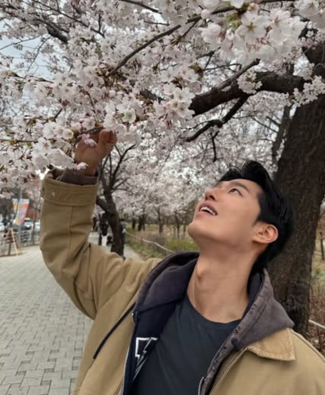 원도현, 벚꽃 아래 남친짤 완성…“봄 감성 제대로” 눈길