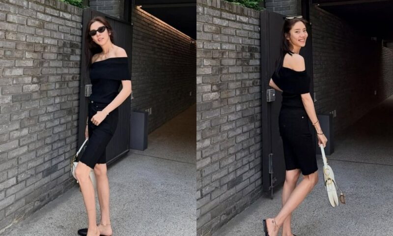 ソン・ダムビ、出産1年で激やせ…イ・ギュヒョクとの結婚後、堂々のオープンショルダー姿