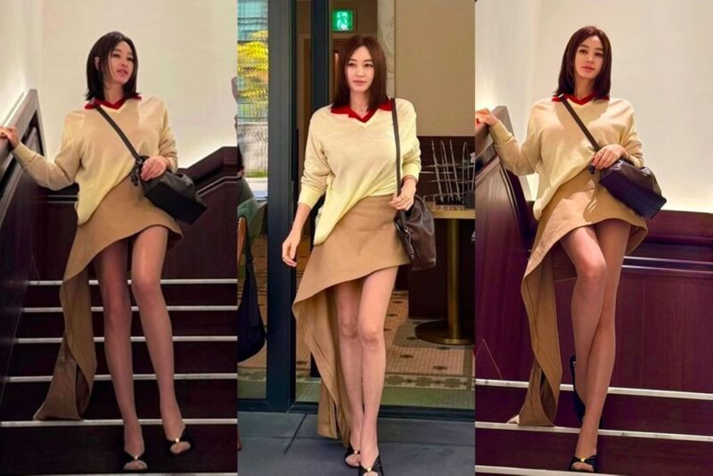 56歳？衝撃のミニスカート姿！完璧なプロポーションの女優、その正体