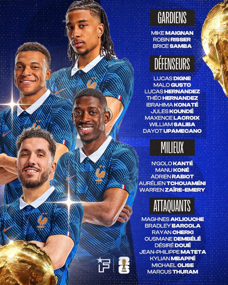 エムバペ、デンベレ、オリーズ…仏代表が最強の26名を発表　「現代サッカーで最も破壊的な攻撃陣」とFIFAランク1位が本気モード