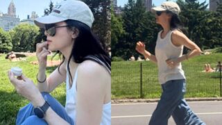 55歳の韓国女優、ノースリーブ姿でNY闊歩…セントラルパークでジョギング姿を目撃される