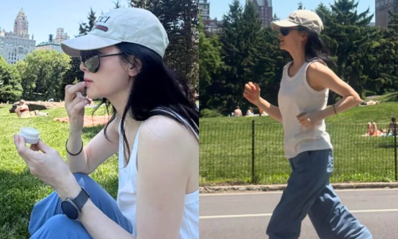 55歳の韓国女優、ノースリーブ姿でNY闊歩…セントラルパークでジョギング姿を目撃される