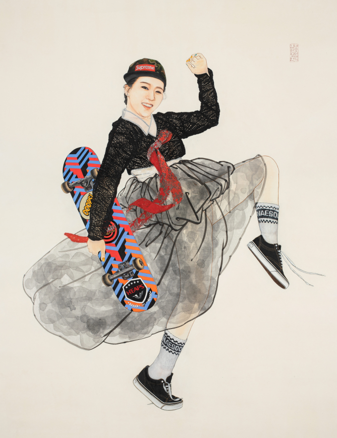 【韓国画家キム・ヒョンジョンの肖像⑰】韓服姿の女性が「おしとやか」に座らない理由