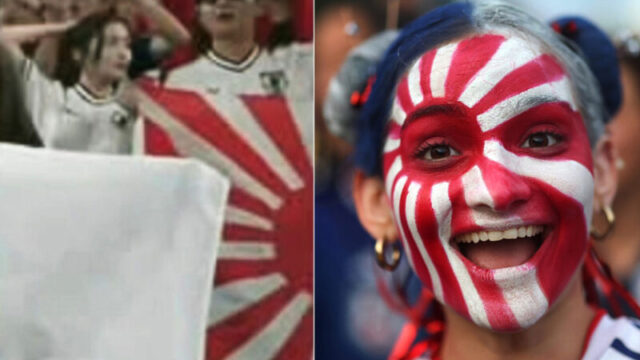 W杯日本戦でまた「旭日旗」…FIFAに通報へ