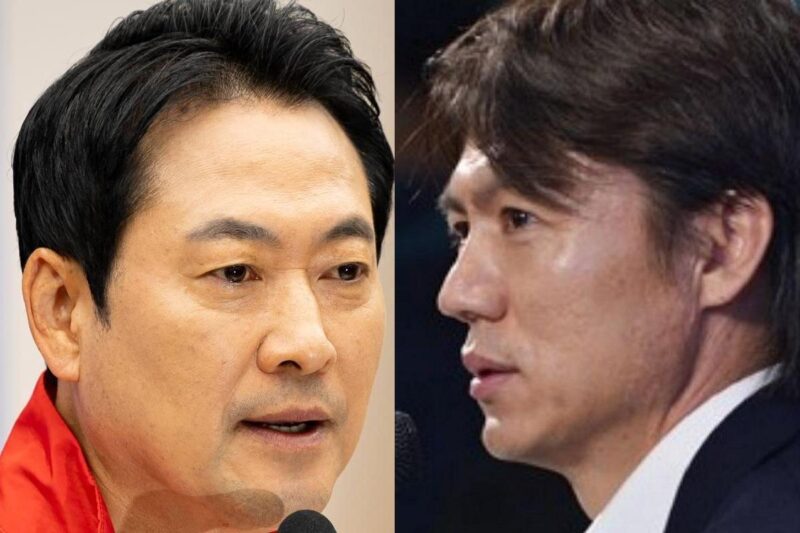 張東赫（チャン・ドンヒョク）氏と洪明甫（ホン・ミョンボ）監督が並んで…「嵐の前の静けさ」漂う状況