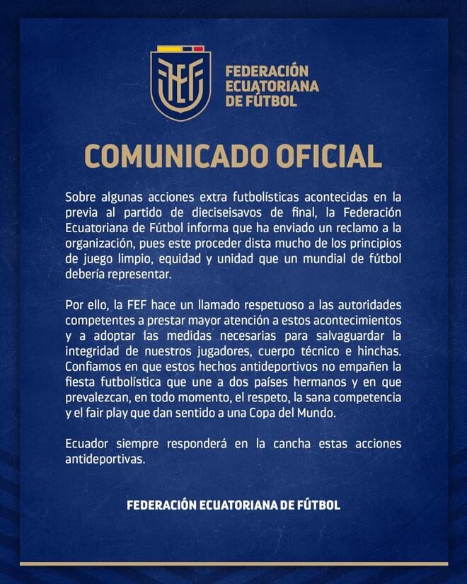「これはフェアじゃない」エクアドル、メキシコの“睡眠妨害”など過度なホームの洗礼に激怒　FIFAへ正式提訴へ