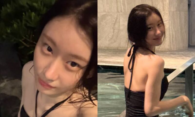 チェリョン、すっぴんでも輝く水着姿…清純美の裏に意外な背中筋肉