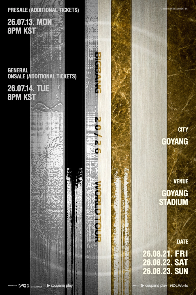BIGBANG、高陽コンサートの追加一般販売が本日スタート
