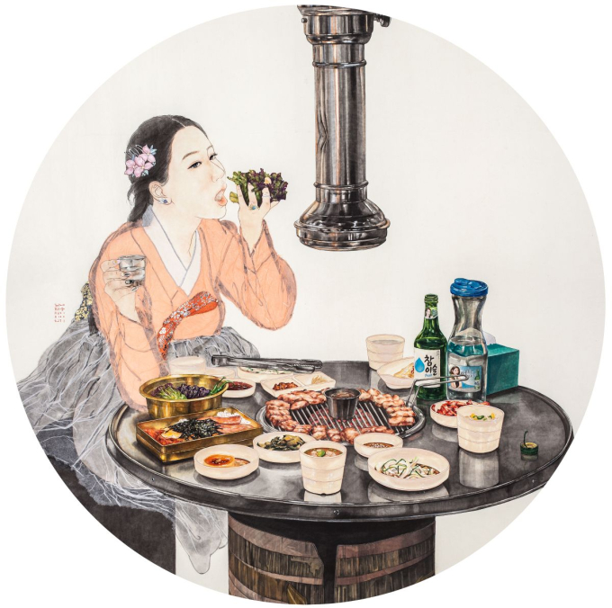 【韓国画家キム・ヒョンジョンの肖像㉓】自分だけの夜を堂々と楽しむ「一人焼肉」の美学