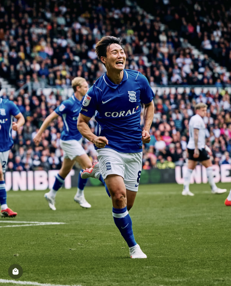 途中出場からわずか4分!白昇浩(ペク・スンホ)が逆転決勝弾で今季初ゴール、バーミンガムは2-1で逆転勝利