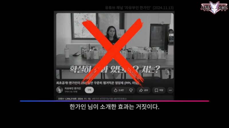 한가인, 유튜버의 뒷광고 비판에 사과…2년 전 영수증 인증 영상 삭제