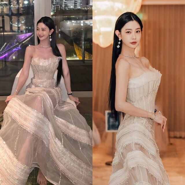 クララ、オフショルダードレスで見せる完璧なスタイルと変わらぬ美貌