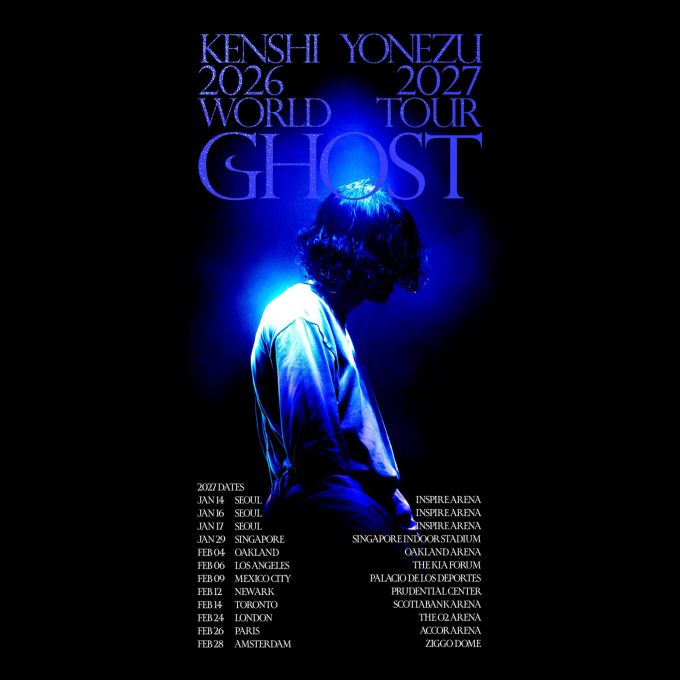 米津玄師、ワールドツアー「GHOST」で韓国再上陸！2027年1月にインスパイアアリーナで3日間開催